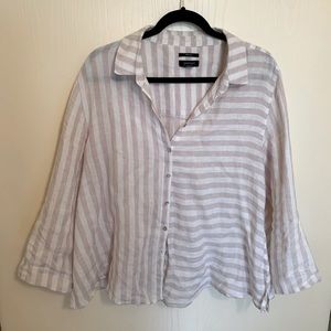 100% Linen Striped Top